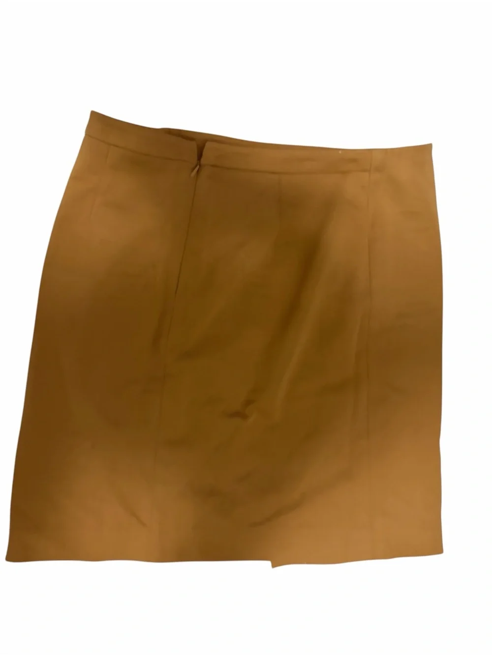 Ava & Aiden Tan Asymmetrical Zipper Mini Skirt 0